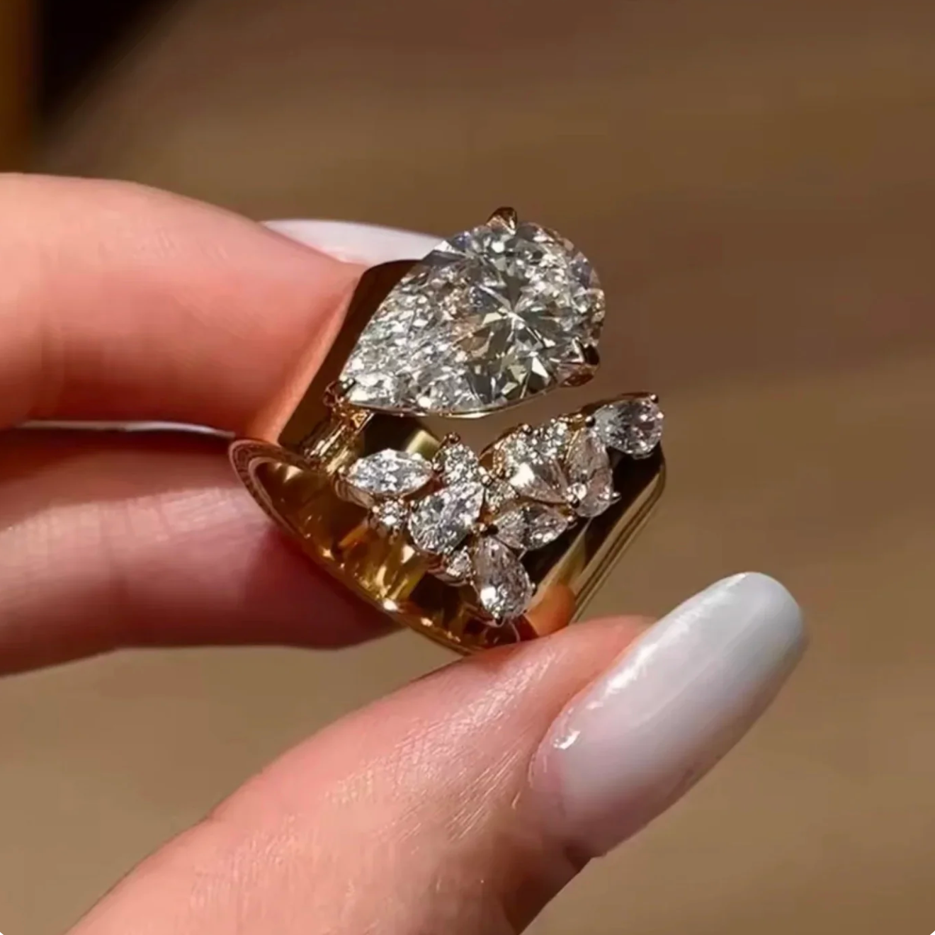 Droplet Zircon Cocktail Ring